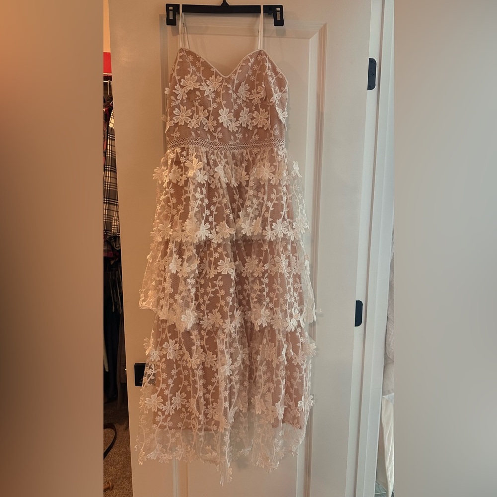 VICI crochet layered midi dress- NEW WITH TAGS